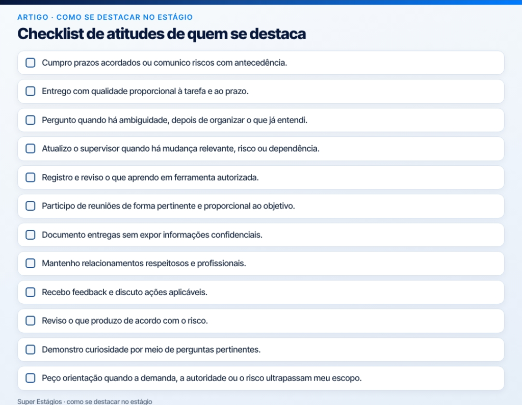 como se destacar no estágio