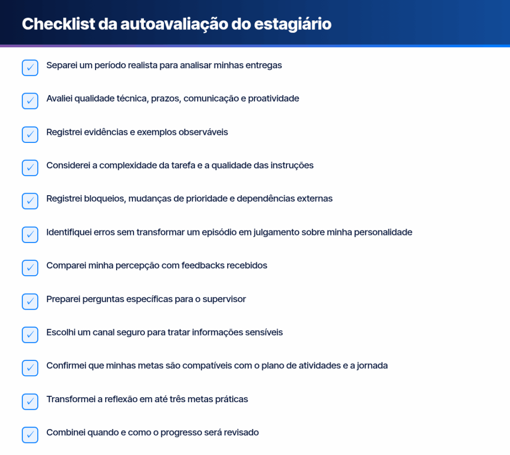 autoavaliação no estágio