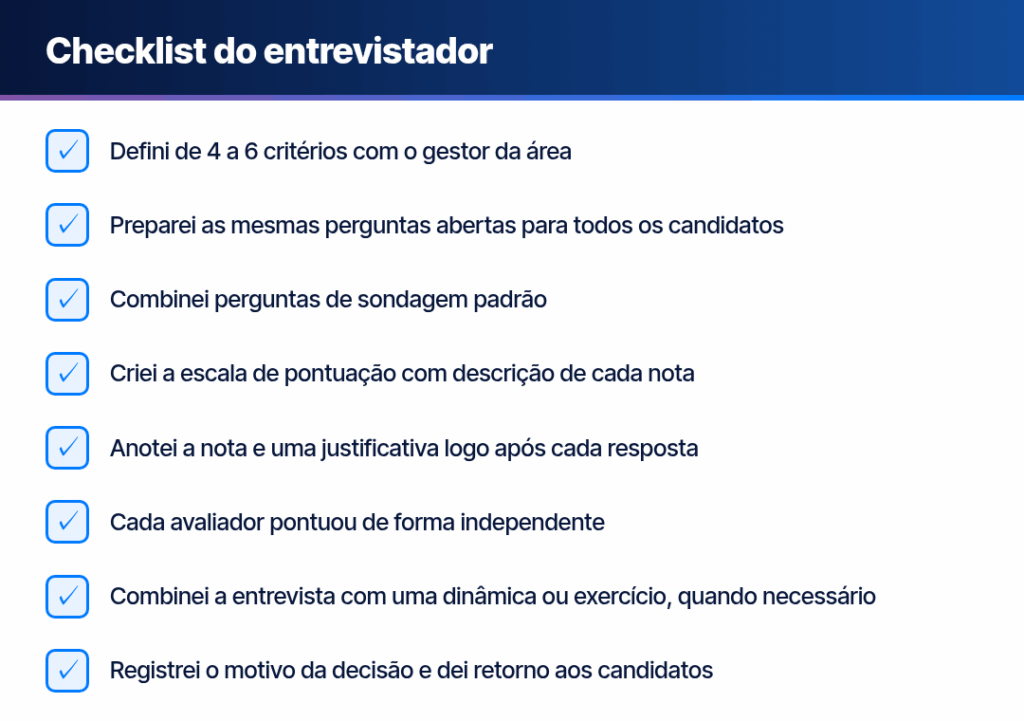 entrevista estruturada para estagiários