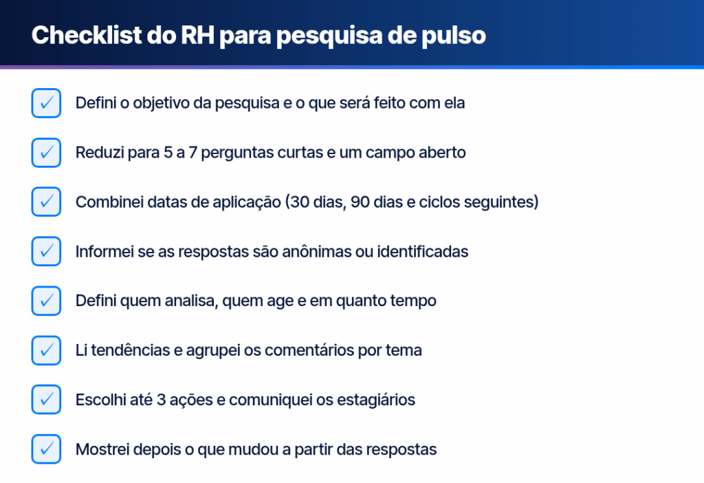 pesquisa de pulso estagiários